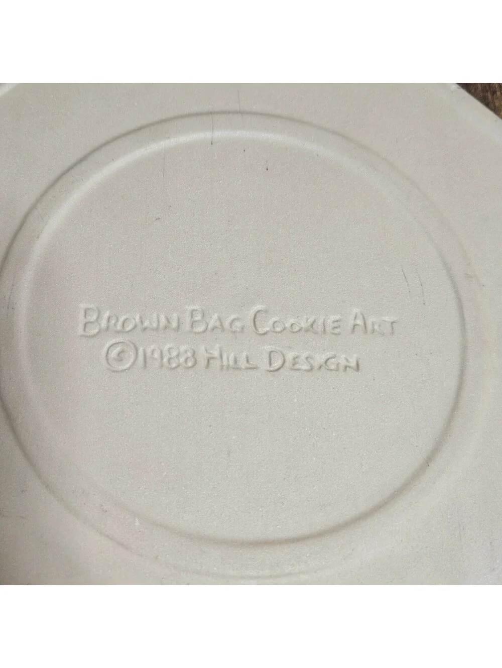 Vtg Brown Bag Cookie Art 1988 Bake Mold Hill Design Large Floral Pie Decoration